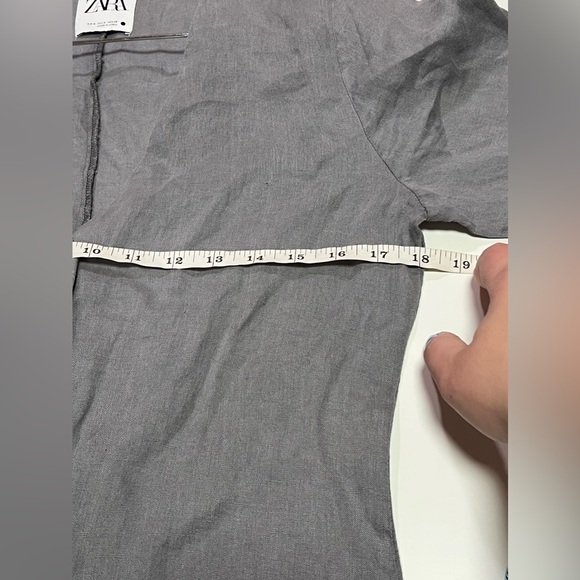 NEW condition ZARA LILLIAN GREY LINEN OVERSIZED JUMPSUIT S - Picture 9 of 12